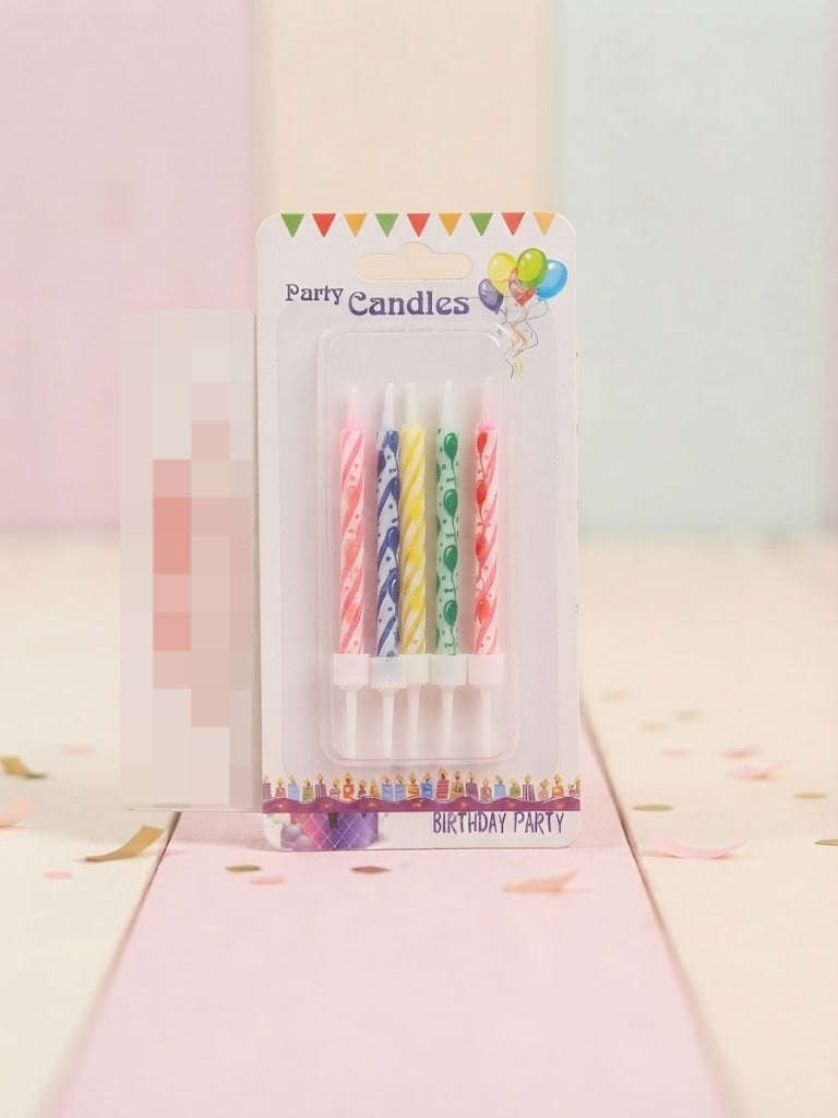 Assorted Colorful Patterned Party Candles Set – M&D TRADER