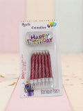 Dark Red / Maroon Glitter Birthday Candles Set with "HAPPY BIRTHDAY" Topper – M&D TRADER