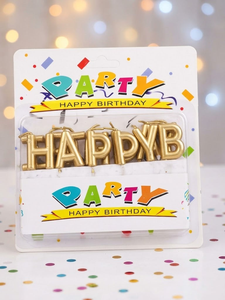 Gold "HAPPY" Letter Birthday Candles – M&D TRADER