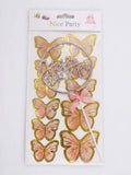 Pink and Gold Butterfly Cake Topper Set with Circle "Happy Birthday" Sign
